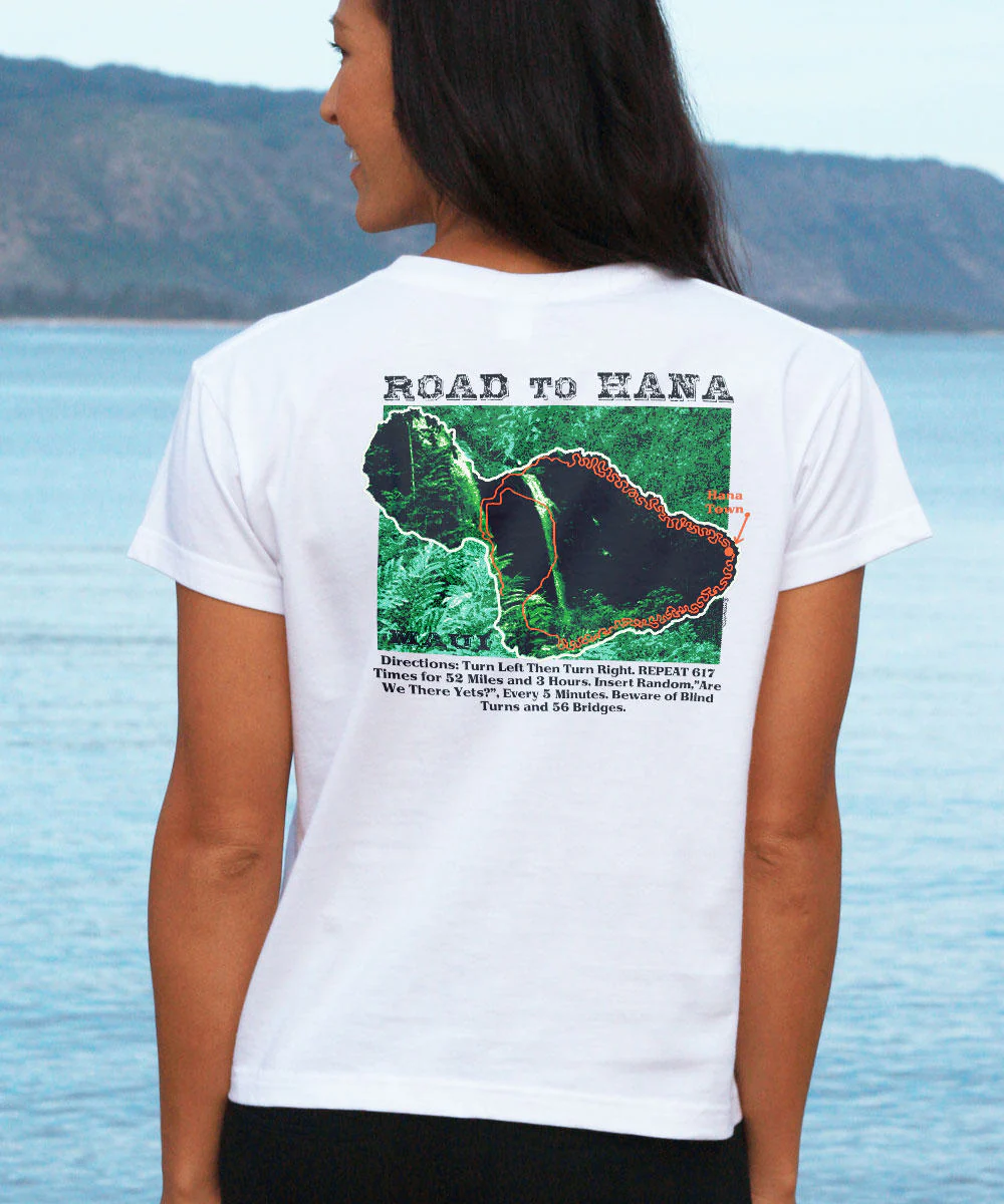 Crazy Road To Hana - White Short Sleeve Crewneck T-Shirt - Image 2