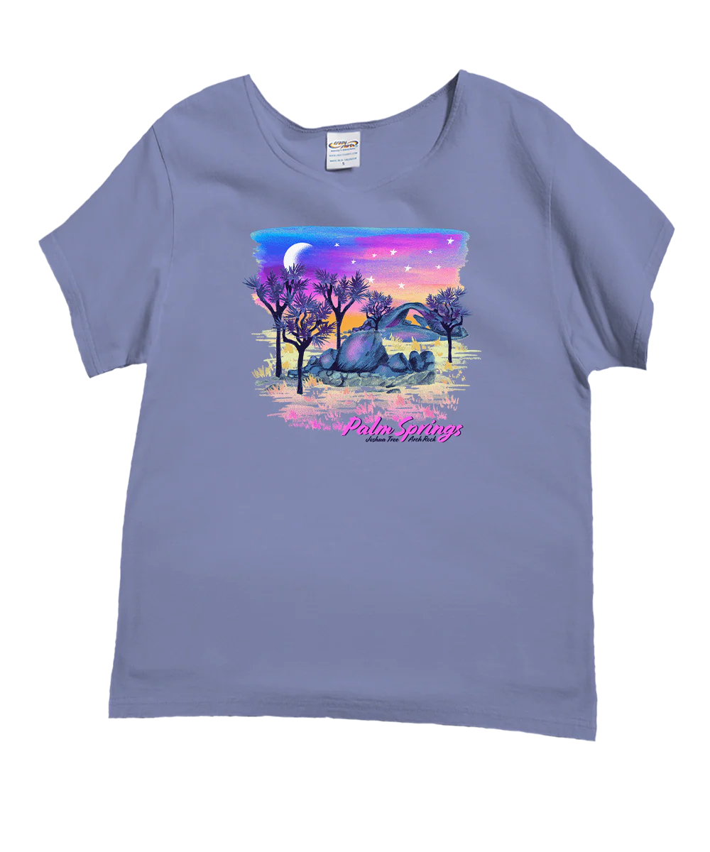 Desert Radiance - Lavender Dyed Short Sleeve Scoop Neck T-Shirt