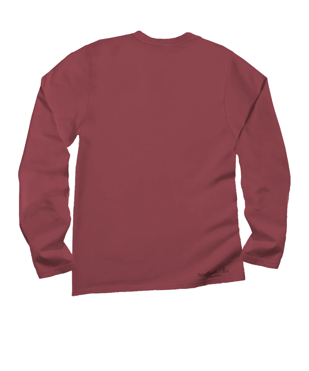 Desert Sunset - Paradise Red Dyed Long Sleeve Crewneck T-Shirt - Image 4