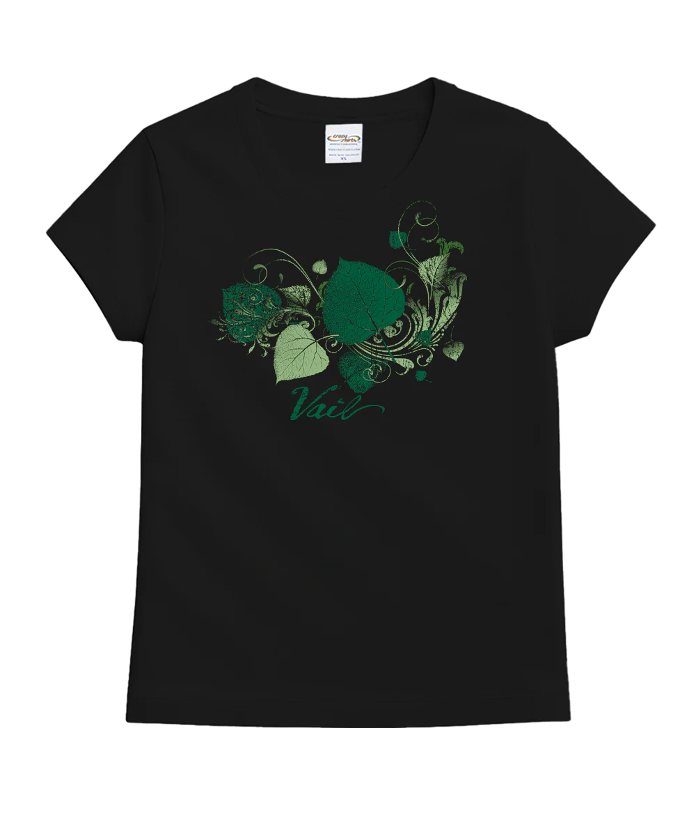 Flurry Of Leaves - Black Short Sleeve Crewneck T-Shirt