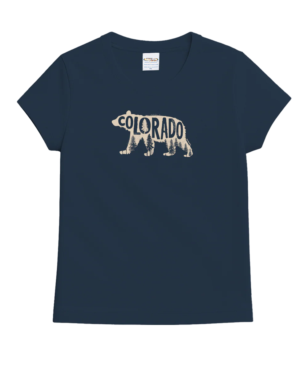 Forest Bear - Navy Short Sleeve Crewneck T-Shirt