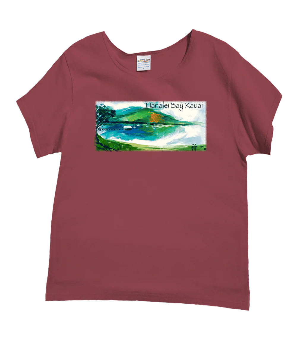 Hanalei Bay Paint - Paradise Red Dyed Short Sleeve Scoop Neck T-Shirt