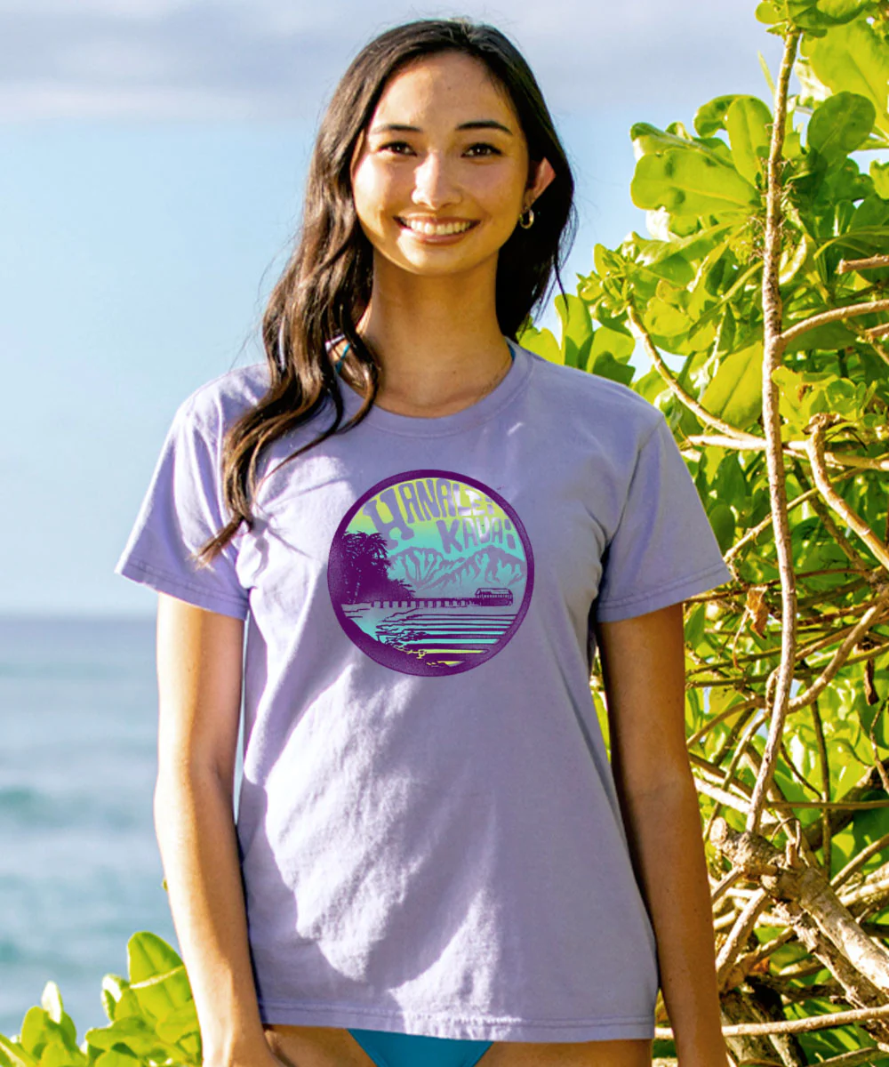 Hanalei Dream - Lavender Dyed Short Sleeve Crewneck T-Shirt - Image 2