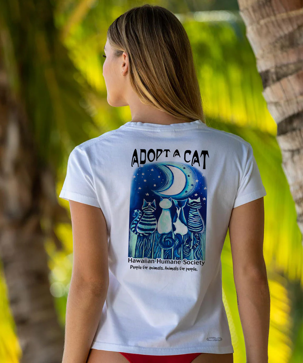 Hawaiian Humane Society Sun And Moon - White Short Sleeve Crewneck T-Shirt - Image 3