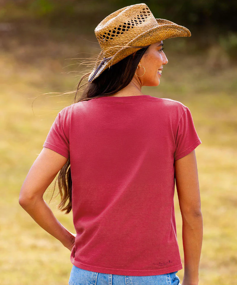 Hawaiian Isle Whale - Paradise Red Dyed Short Sleeve Crewneck T-Shirt - Image 3