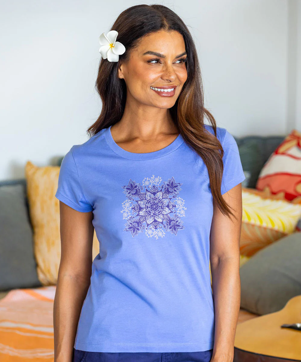 Henna Spirit - Periwinkle Short Sleeve Pima T-Shirt - Image 2