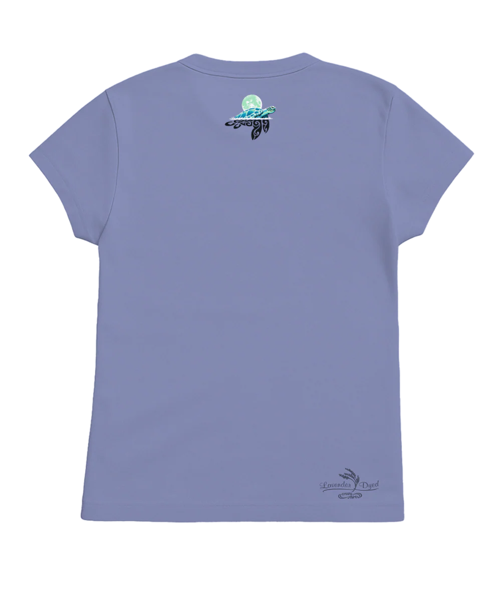 Honu Moon - Lavender Dyed Short Sleeve Crewneck T-Shirt - Image 4