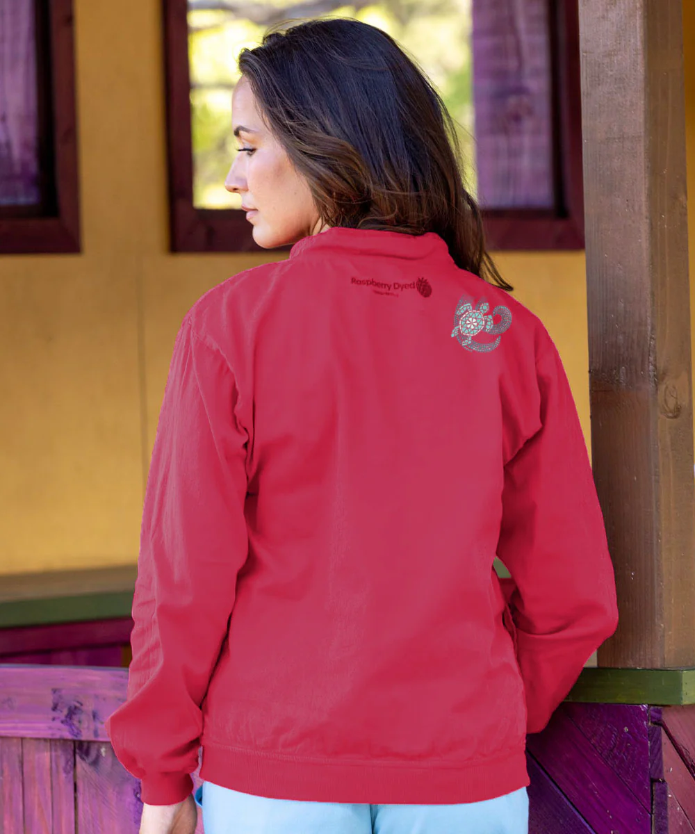 Honu Mosaic - Raspberry Dyed Long Sleeve Lightweight Pullover - Image 3