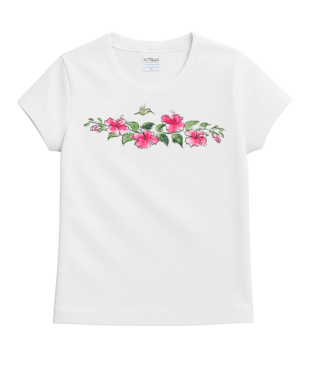 Hum Hibiscus - White Short Sleeve Crewneck T-Shirt