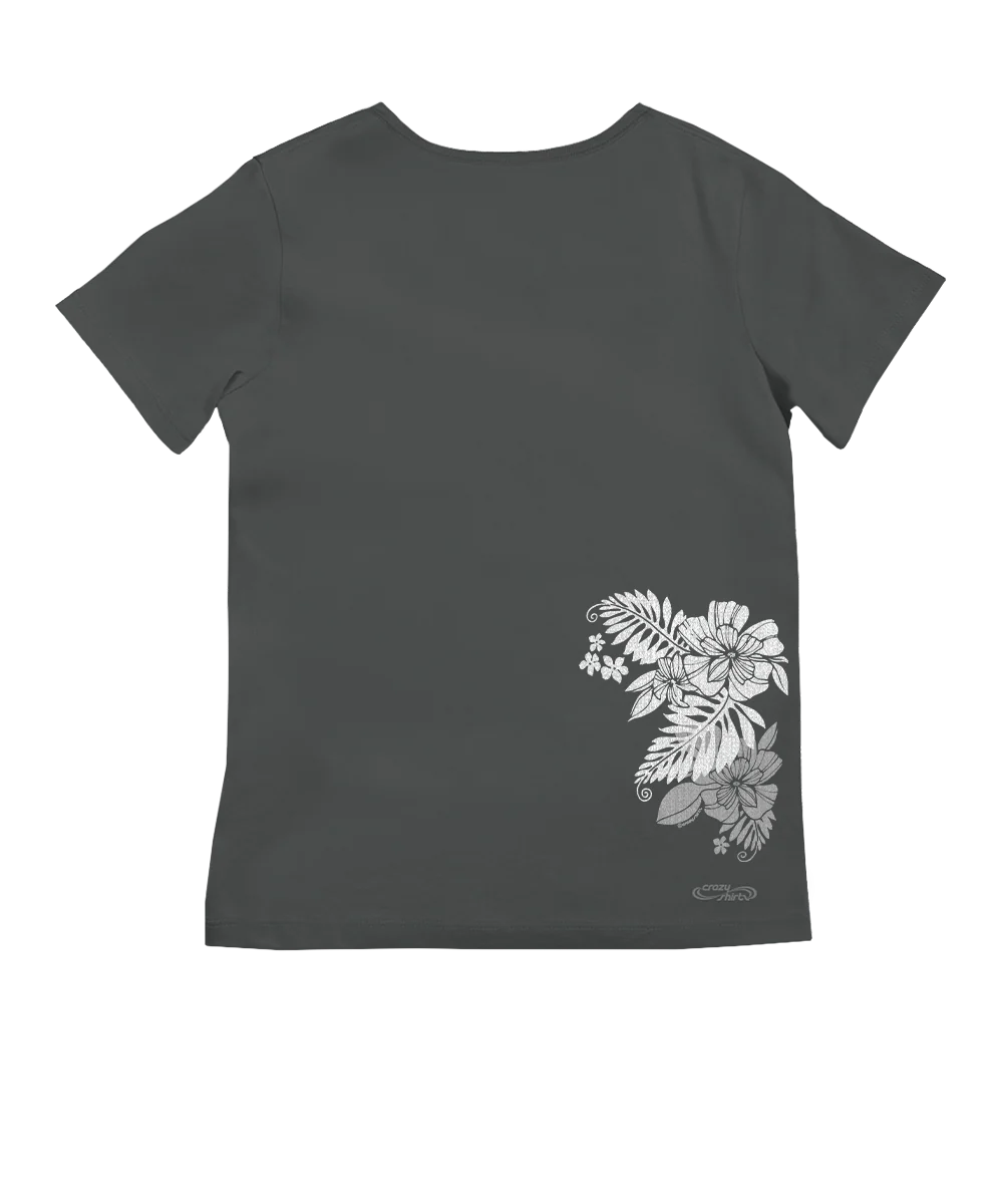 Kalei - Graphite Short Sleeve Pima V-Neck T-Shirt - Image 4