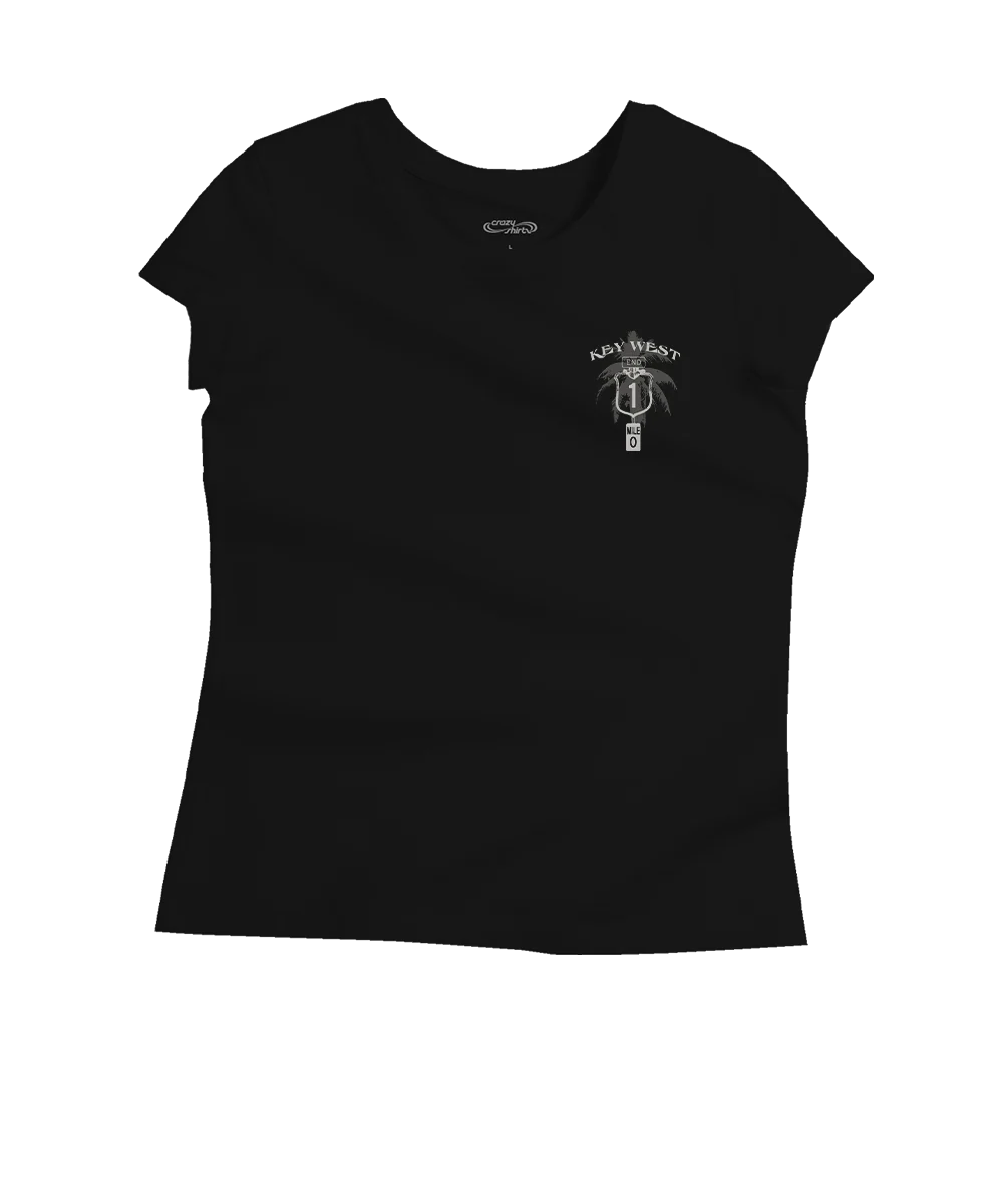 Key West Sign - Jet Black Short Sleeve Pima T-Shirt - Image 4