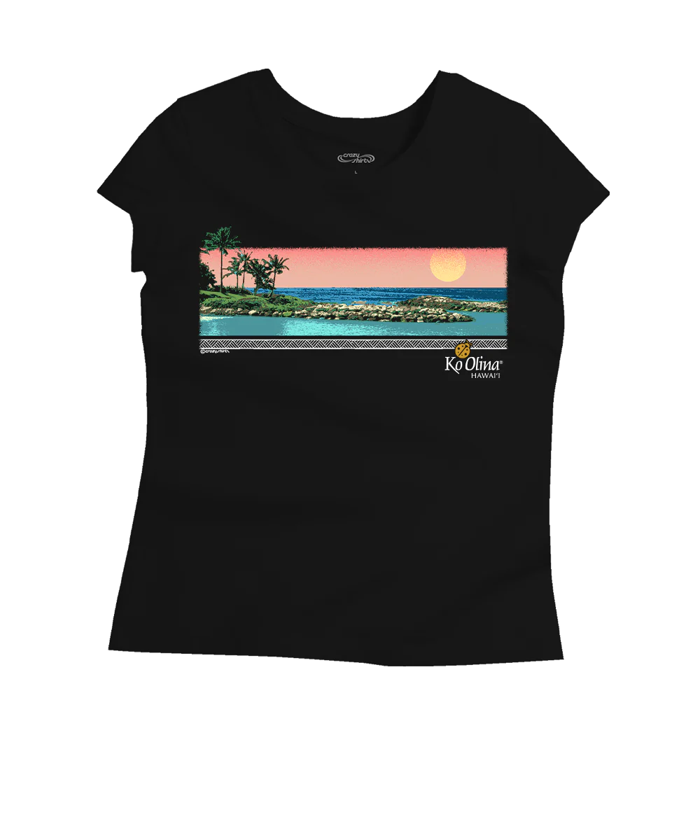 Ko Olina Lagoon Band - Jet Black Short Sleeve Pima T-Shirt