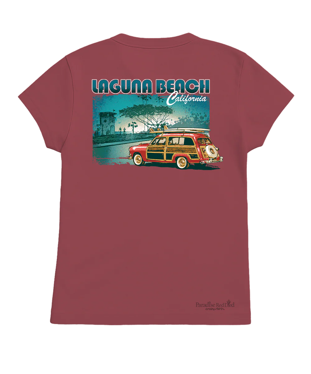 Laguna Beach Woody - Paradise Red Dyed Short Sleeve Crewneck T-Shirt