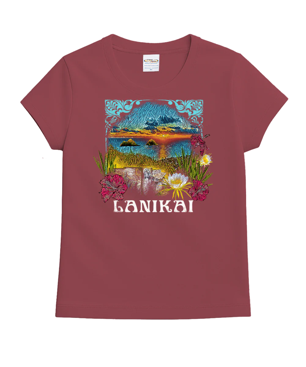 Lanikai Heights - Paradise Red Dyed Short Sleeve Crewneck T-Shirt