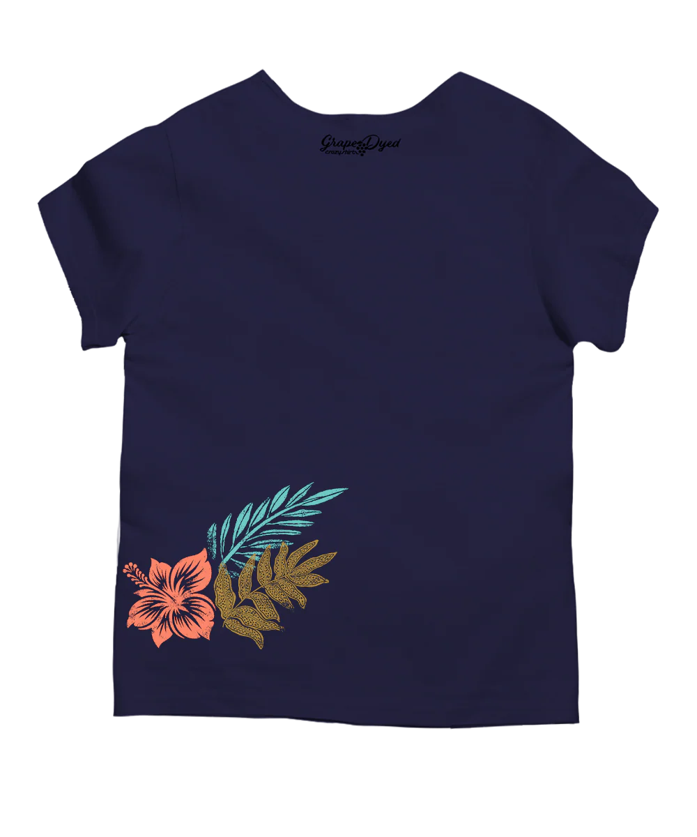 Lauae Floral - Grape Dyed Short Sleeve Scoop Neck T-Shirt - Image 4