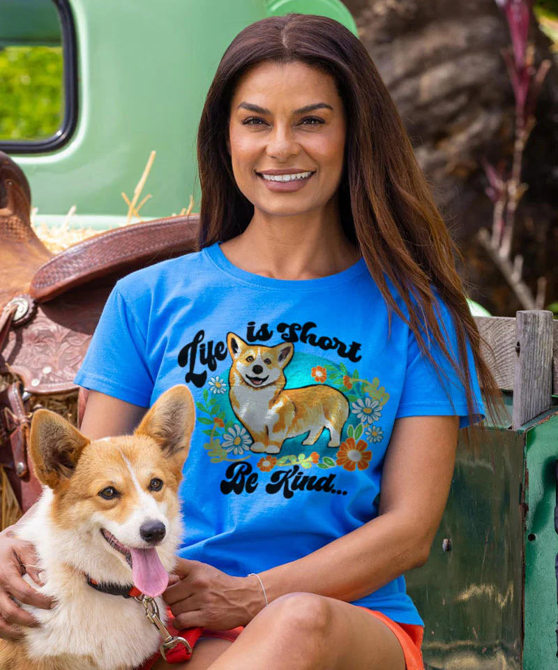 Life Is Short - Blue Hawaii Dyed Short Sleeve Crewneck T-Shirt - Image 2