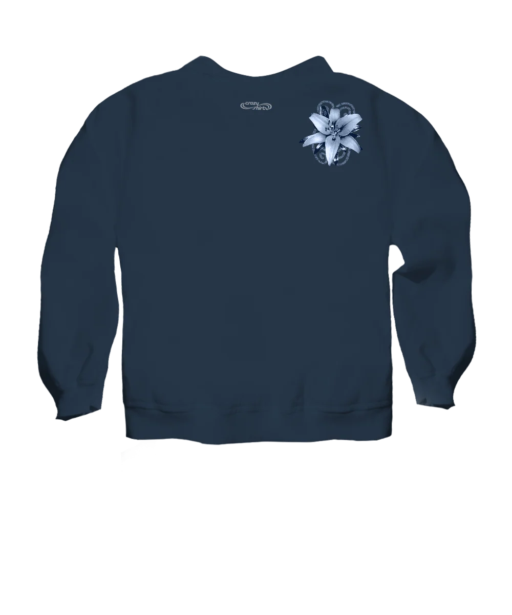 Lilies - Navy Long Sleeve Lightweight Pullover - Image 4