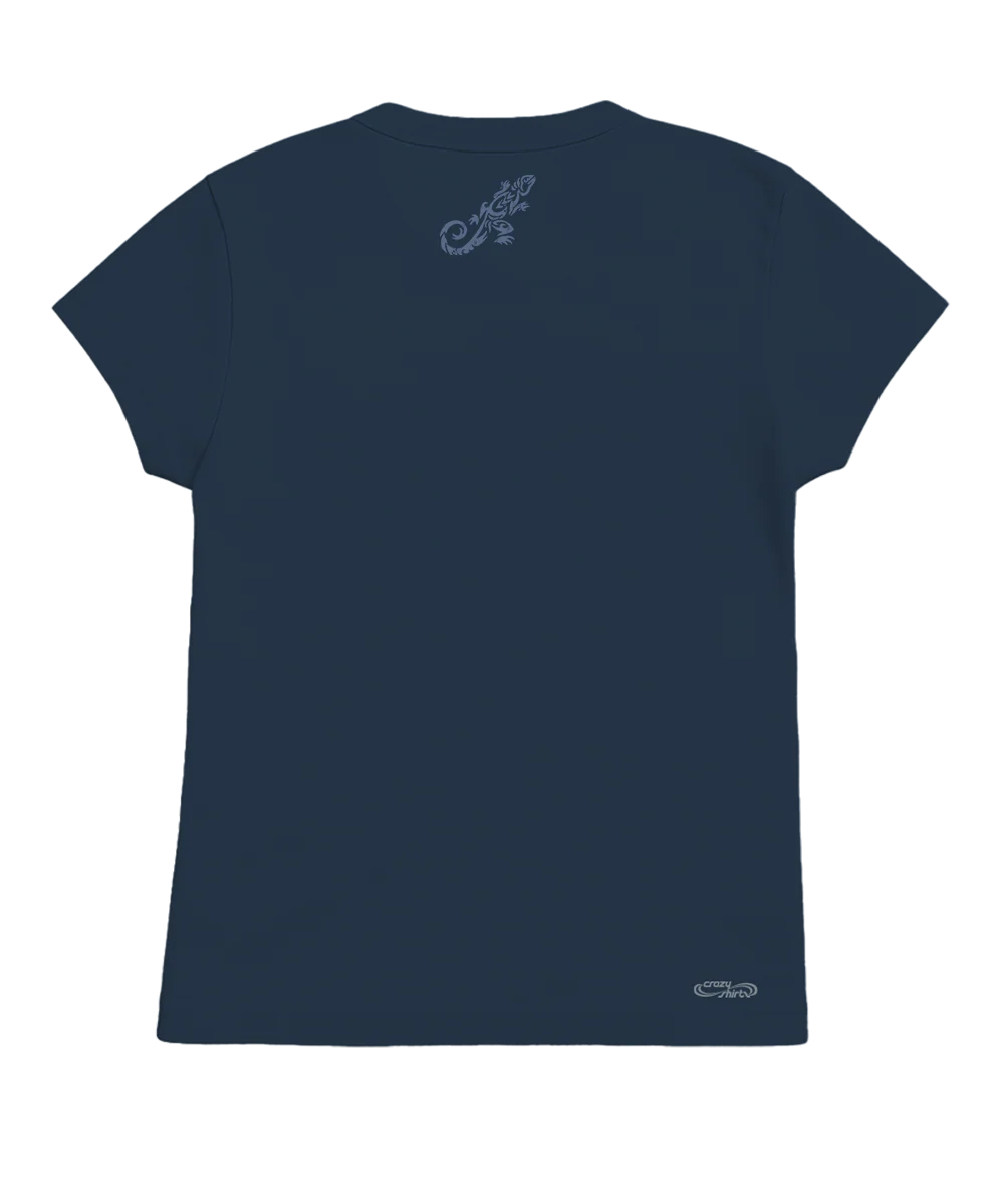 Lizard Paradise - Navy Short Sleeve Crewneck T-Shirt - Image 4