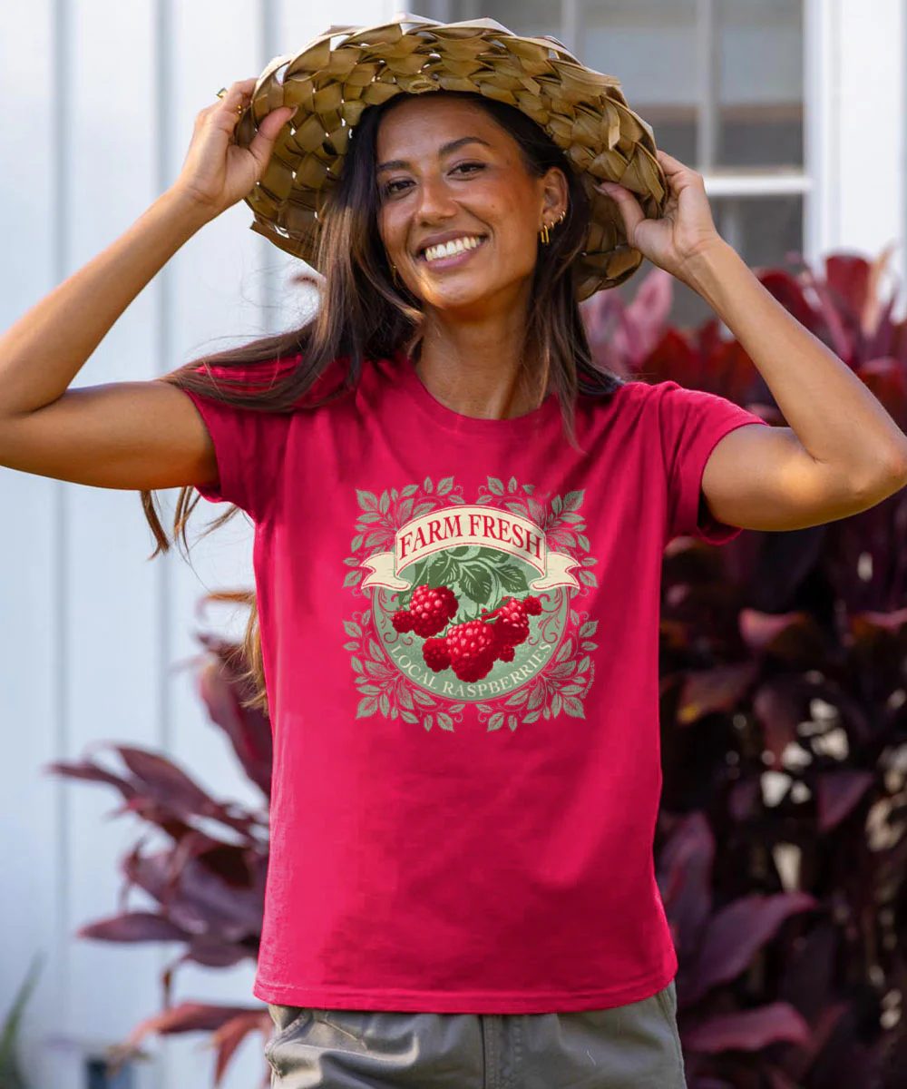 Local Raspberries - Raspberry Dyed Short Sleeve Crewneck T-Shirt - Image 2