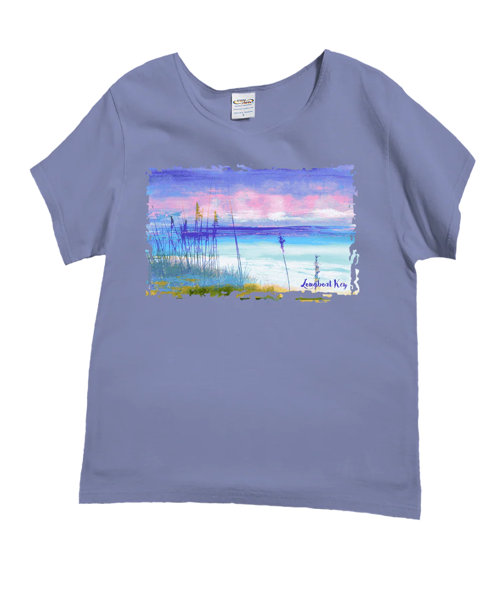 Longboat Key Dream - Lavender Dyed Short Sleeve Scoop Neck T-Shirt