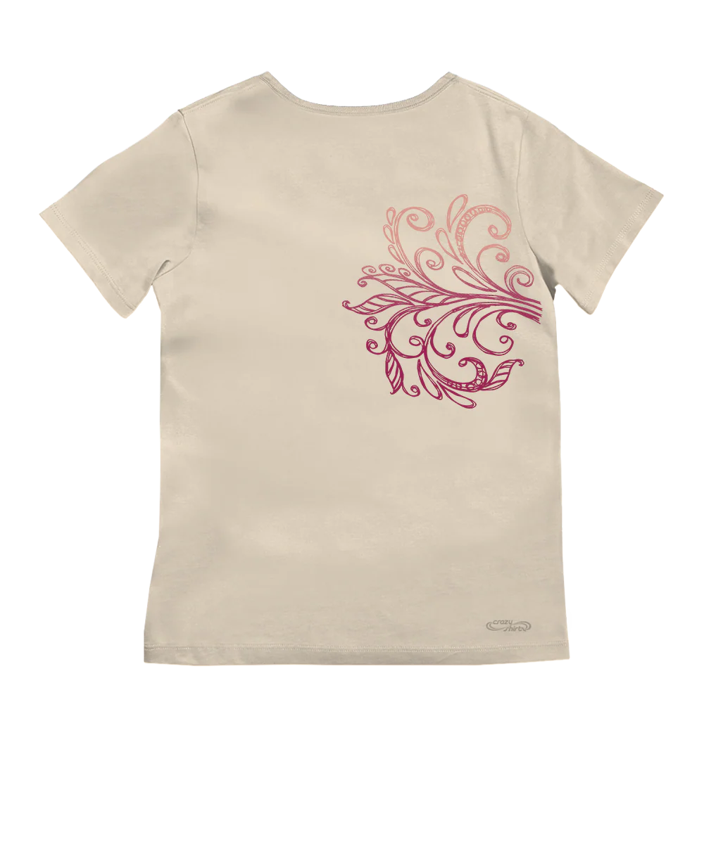 Love Nature - Sand Short Sleeve Pima V-Neck T-Shirt - Image 4