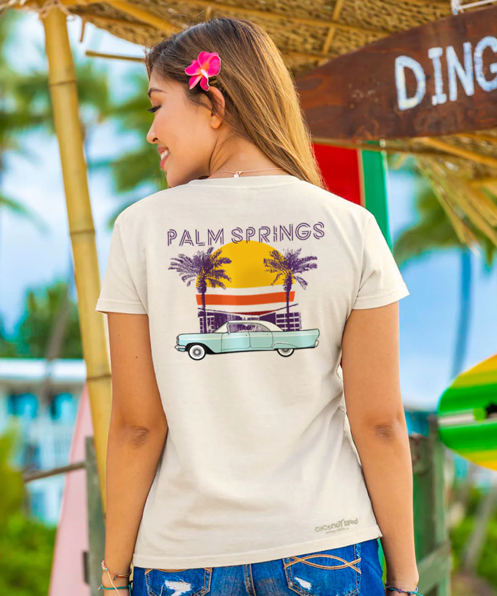 Mod Palm Springs - Coconut Dyed Short Sleeve Crewneck T-Shirt - Image 3
