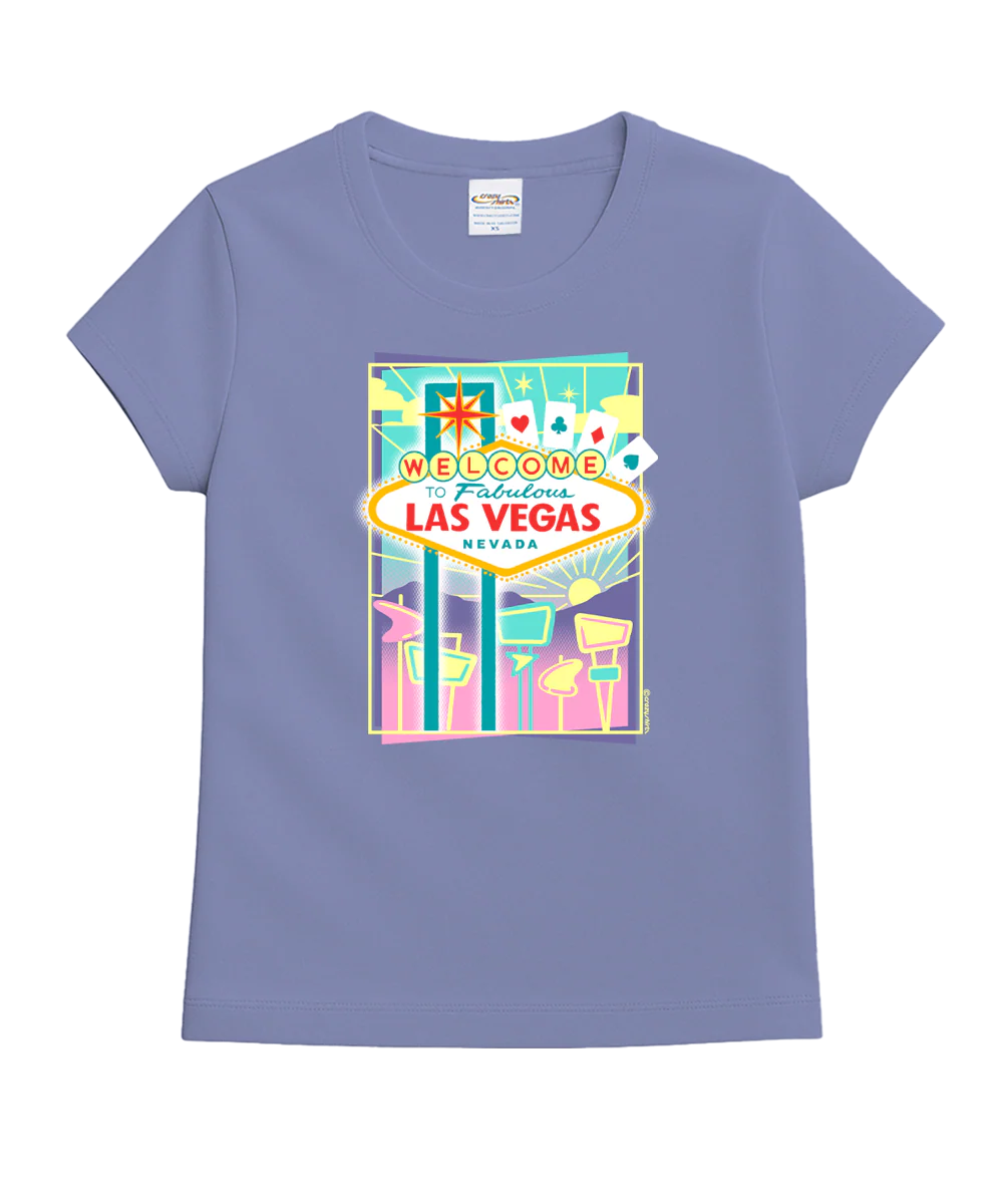 Mod Vegas Sign - Lavender Dyed Short Sleeve Crewneck T-Shirt