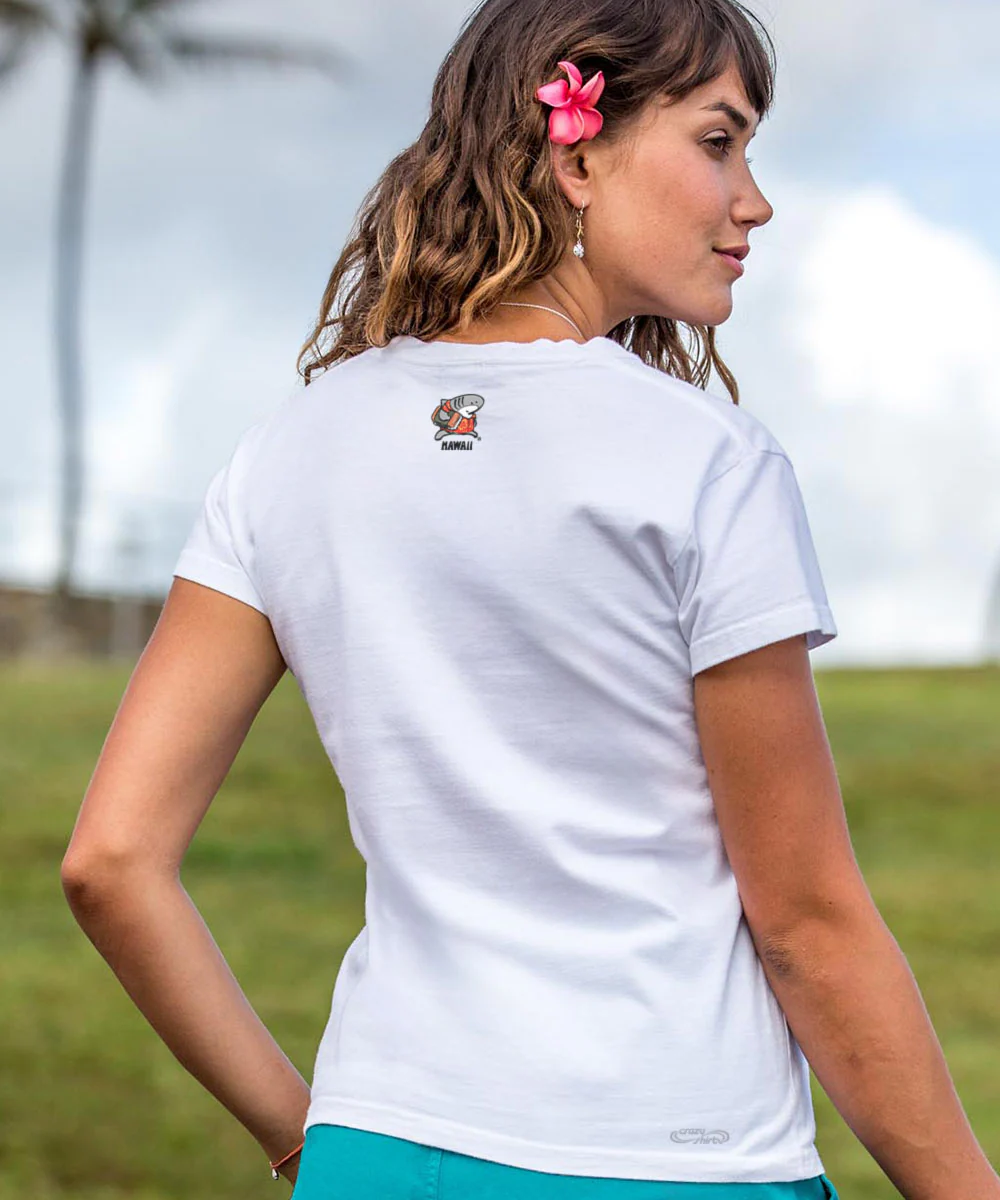 Musubi Sharka™ - White Short Sleeve Crewneck T-Shirt - Image 3