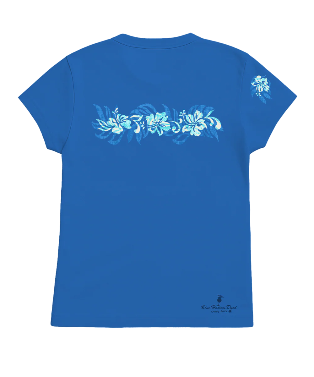 Oceania Stripe - Blue Hawaii Dyed Short Sleeve Crewneck T-Shirt - Image 4