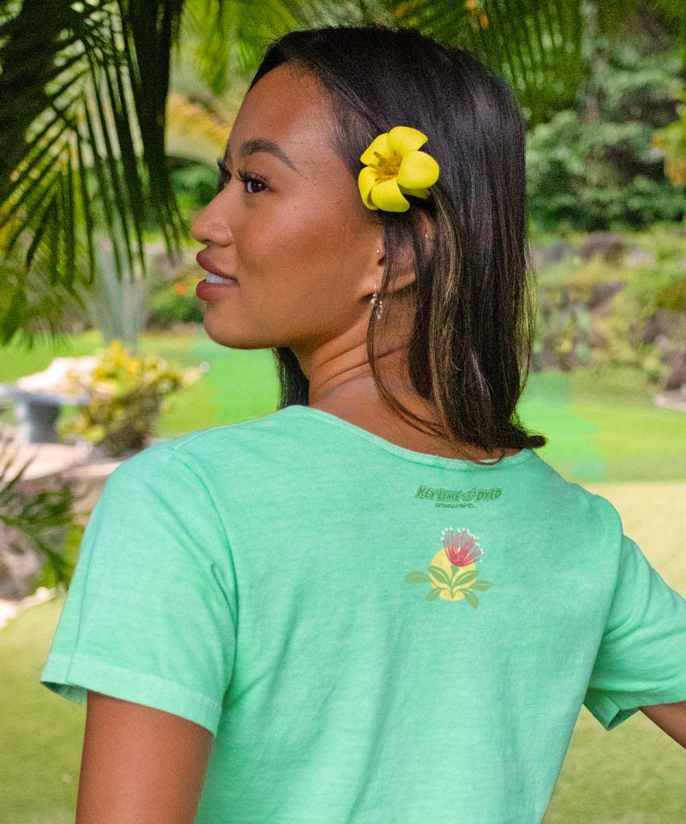 Ohia Lehua Band - Key Lime Dyed Short Sleeve Scoop Neck T-Shirt - Image 3