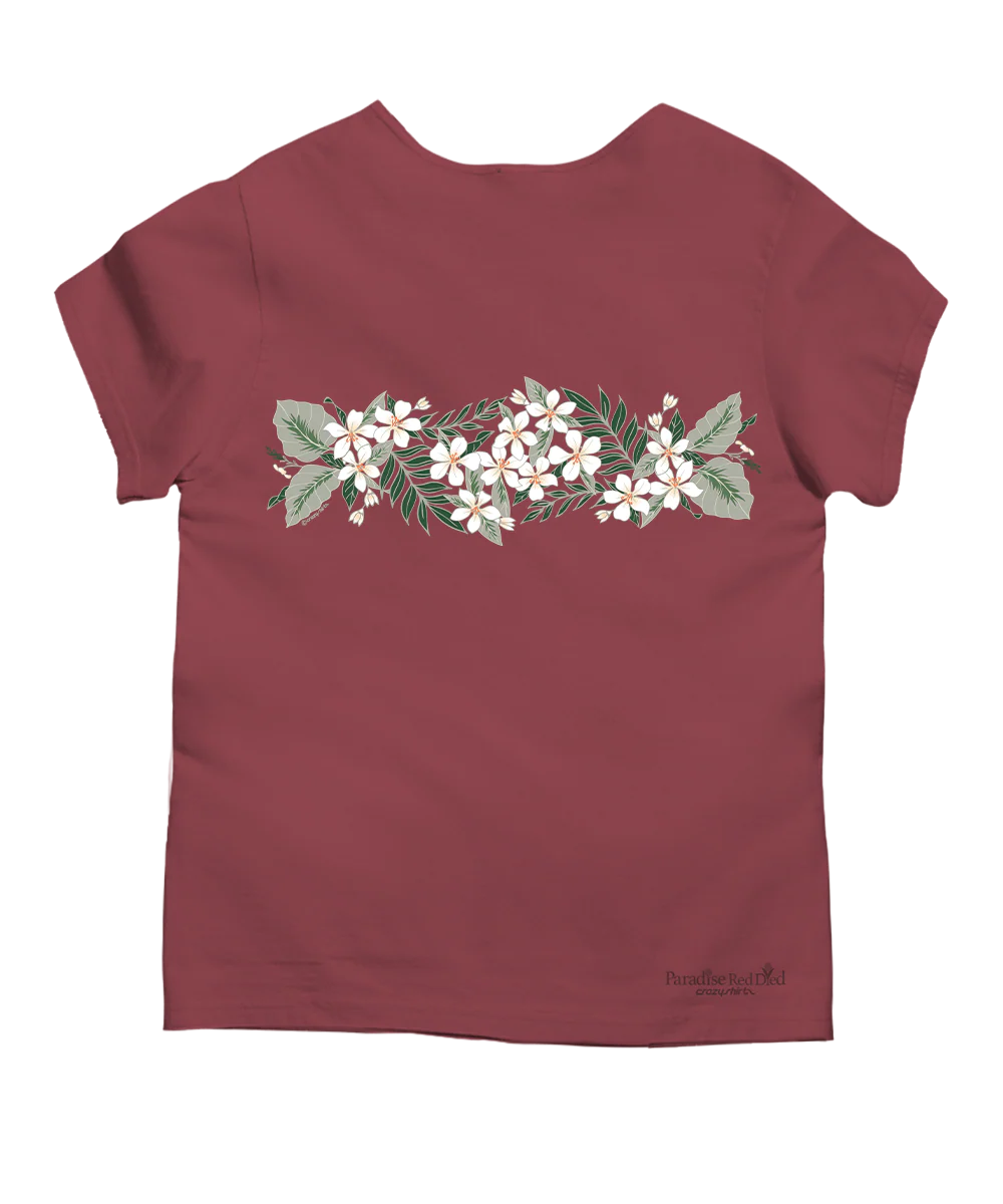 Orange Blossom Band - Paradise Red Dyed Short Sleeve Scoop Neck T-Shirt - Image 4