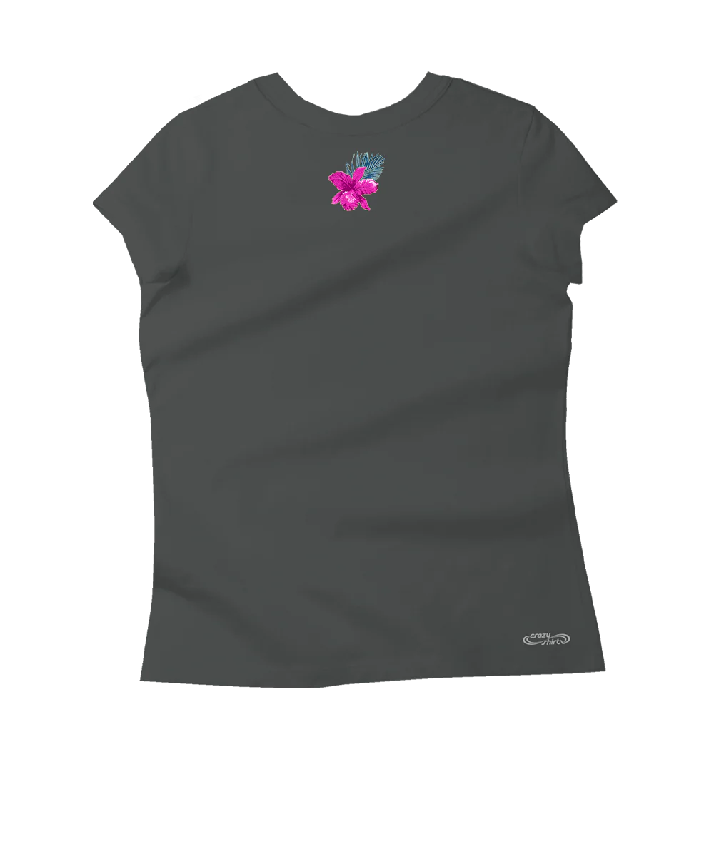 Orchid Pua - Graphite Short Sleeve Pima T-Shirt - Image 4
