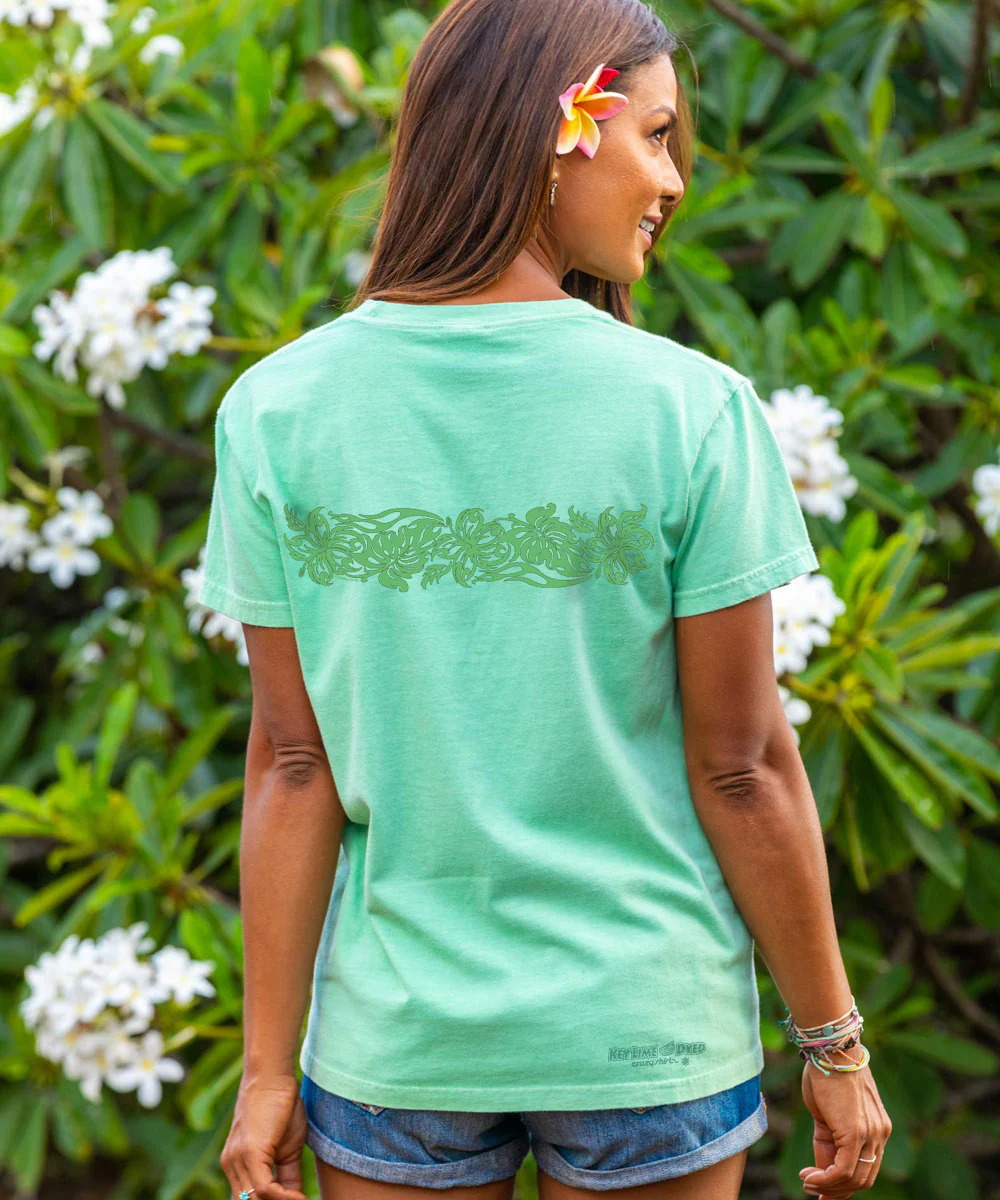 Outline Tribal - Key Lime Dyed Short Sleeve Crewneck T-Shirt - Image 3
