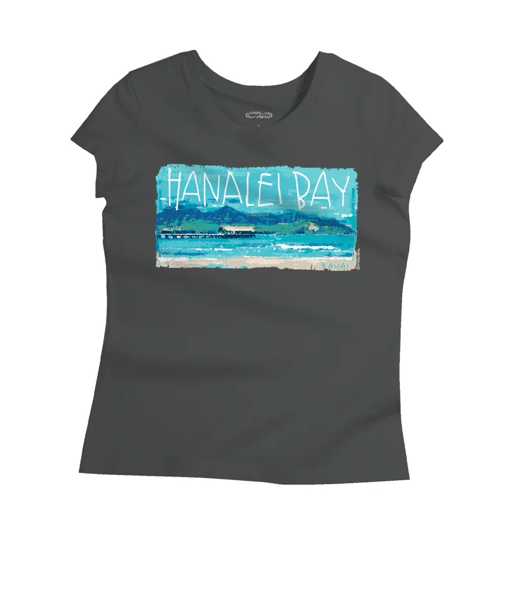 Painted Hanalei Bay - Graphite Short Sleeve Pima T-Shirt