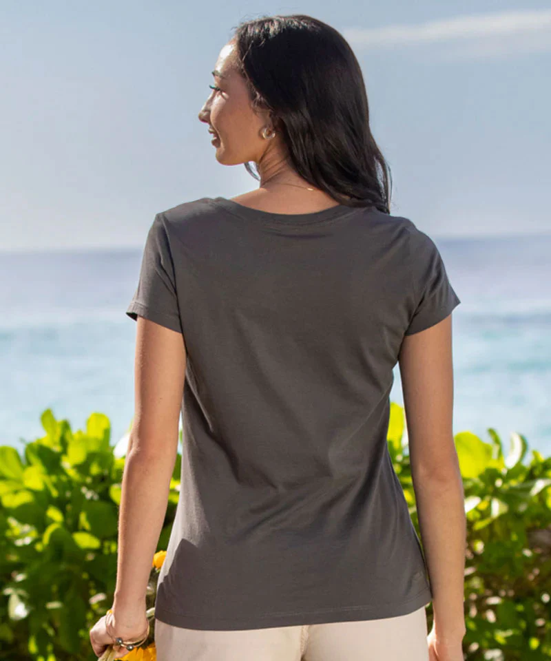 Painted Hanalei Bay - Graphite Short Sleeve Pima T-Shirt - Image 3