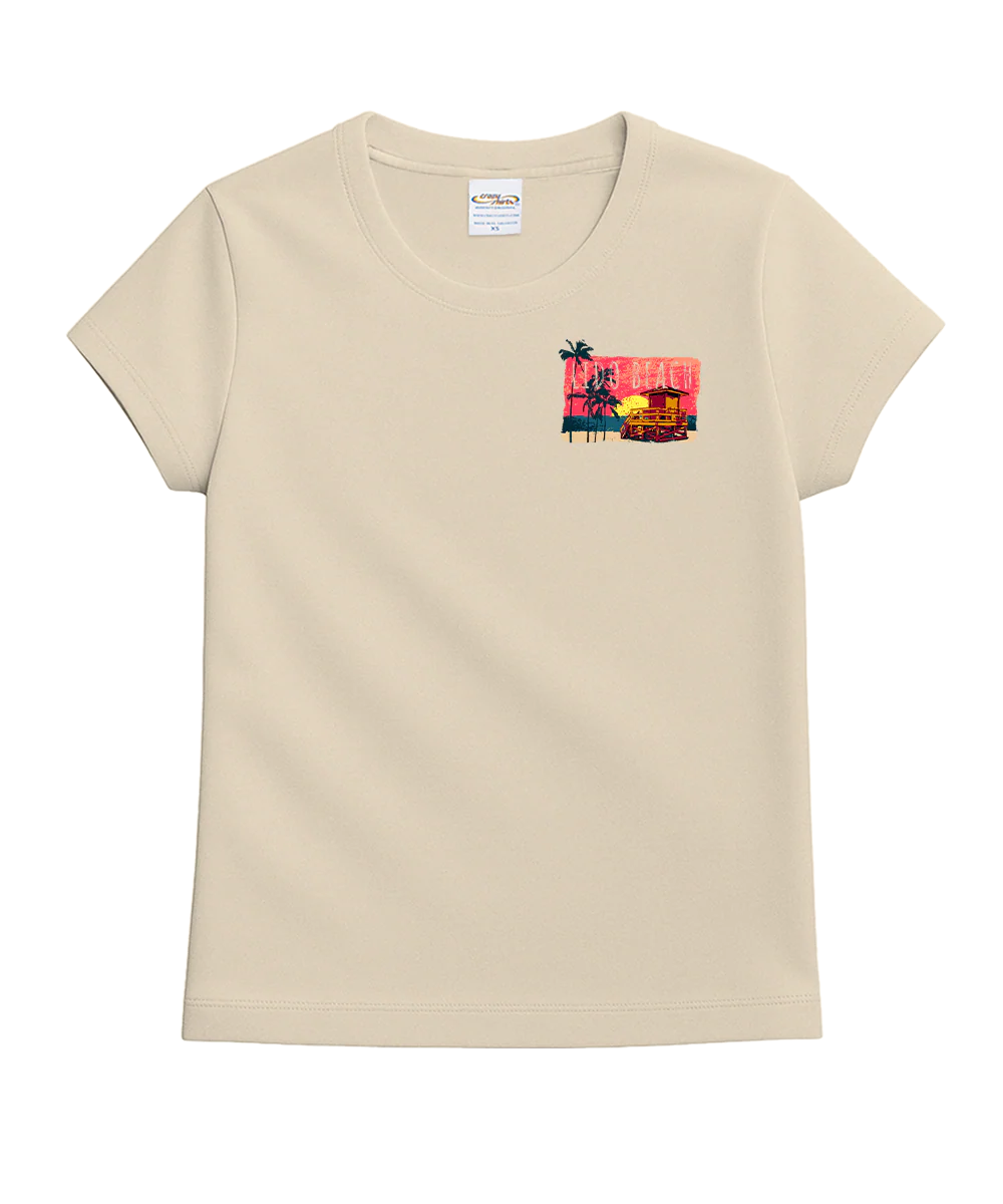 Painted Lido Beach - Coconut Dyed Short Sleeve Crewneck T-Shirt - Image 4
