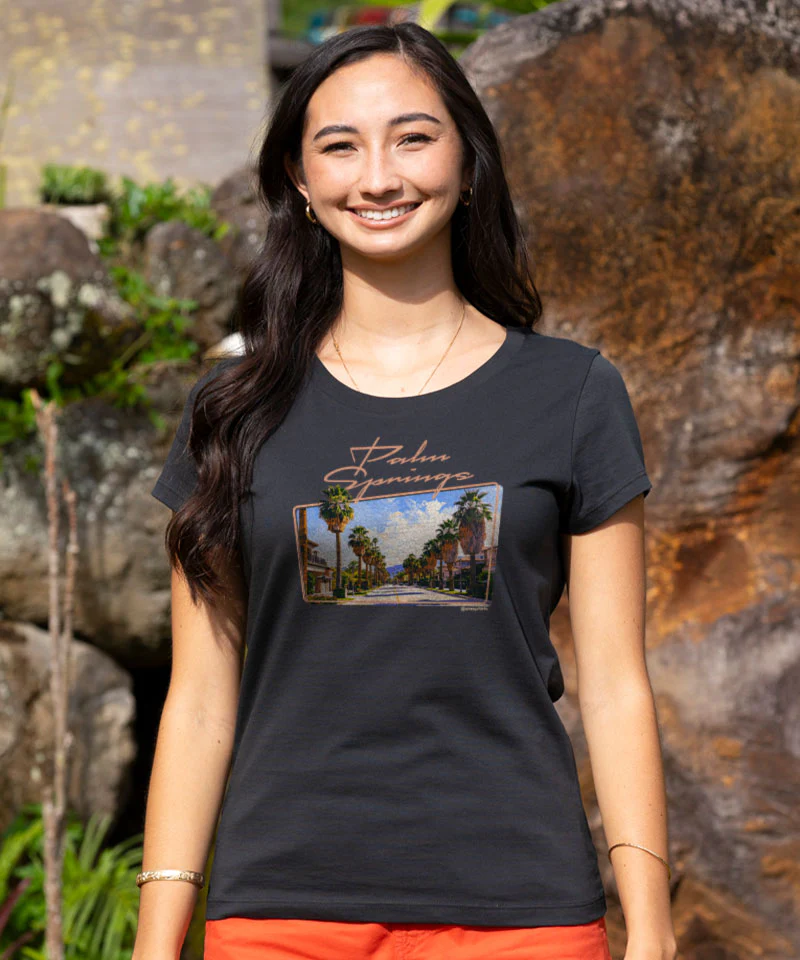 Palm Canyon Drive - Jet Black Short Sleeve Pima T-Shirt - Image 2