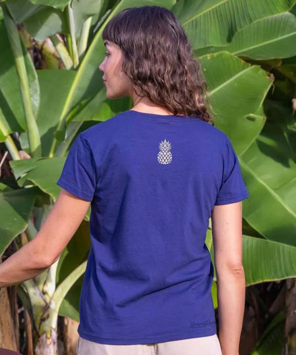 Pineapple Tapa Band - Grape Dyed Short Sleeve Crewneck T-Shirt - Image 3