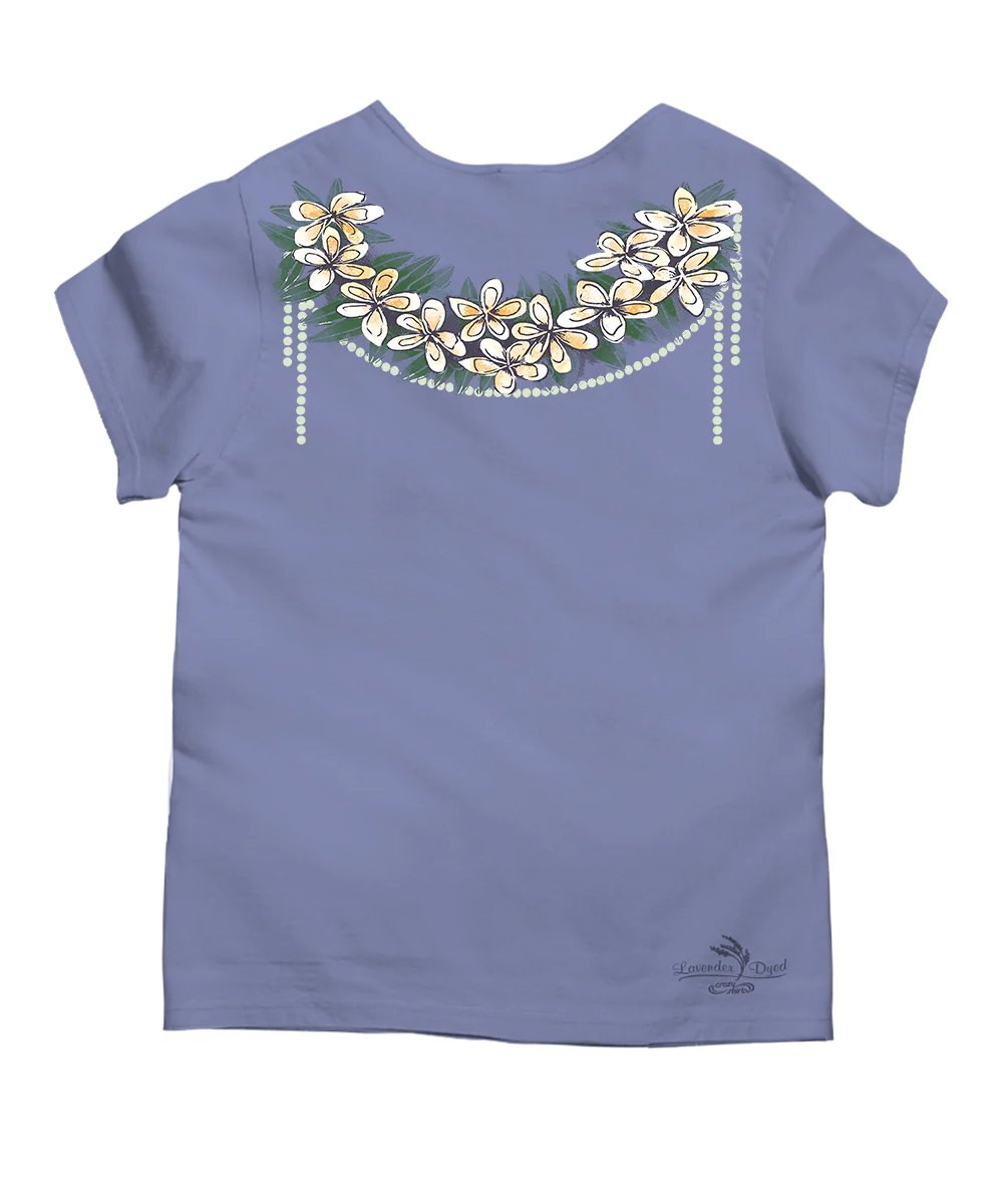 Plumeria Drape - Lavender Dyed Short Sleeve Scoop Neck T-Shirt - Image 4