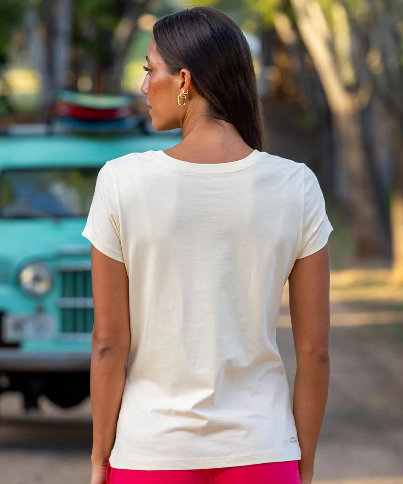 Poppy Paradise - Sand Short Sleeve Pima T-Shirt - Image 3