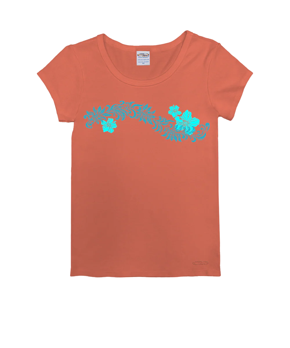 Punalei - Coral Short Sleeve Rib Knit T-Shirt