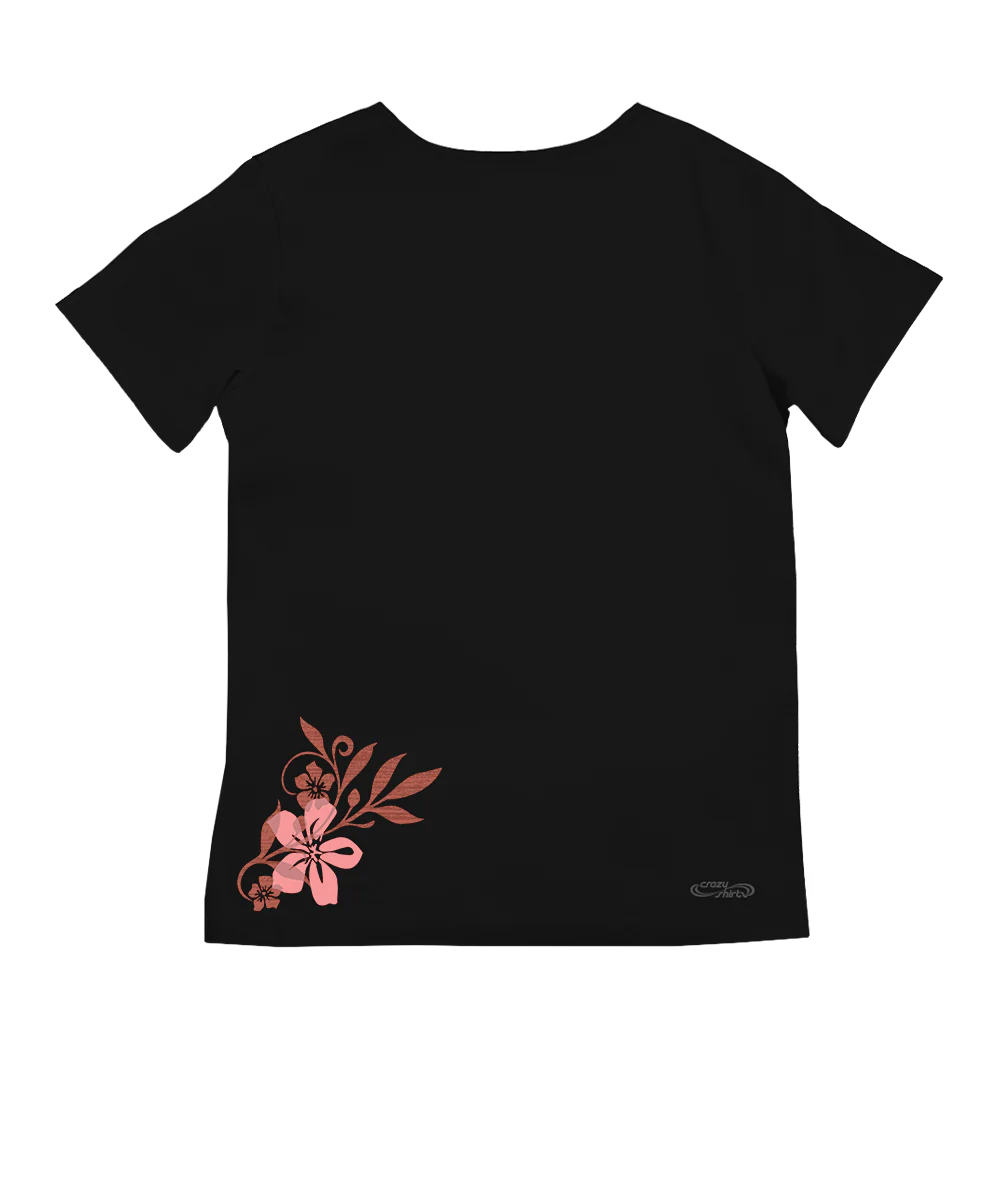 Pupukea Falls - Jet Black Short Sleeve Pima V-Neck T-Shirt - Image 4