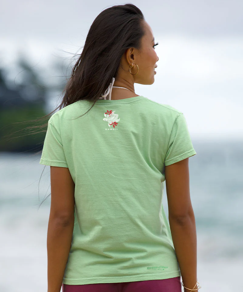 Retro Honu Puas - Key Lime Dyed Short Sleeve Crewneck T-Shirt - Image 3