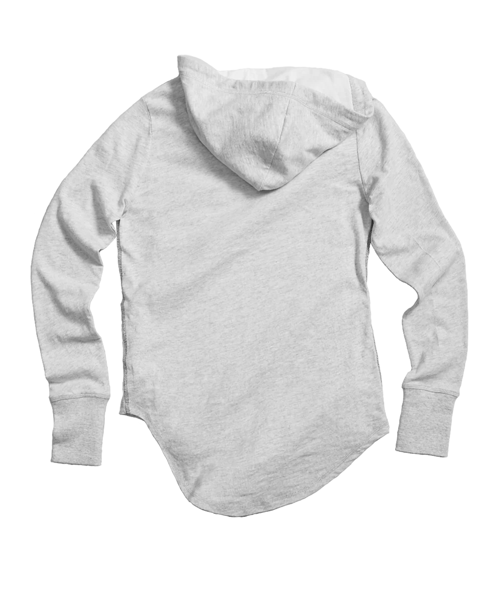 Ringling Bridge - White Gray Heather Long Sleeve Harmony Hooded T - Image 4