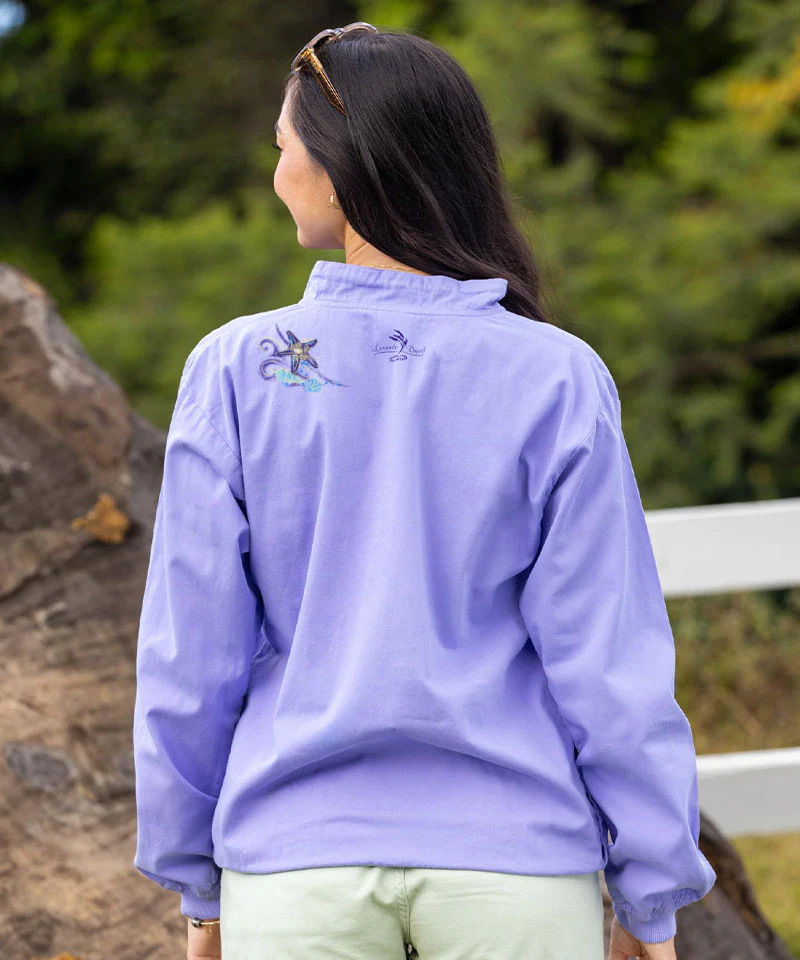 Sea Life Shells - Lavender Dyed Long Sleeve Lightweight Pullover - Image 3