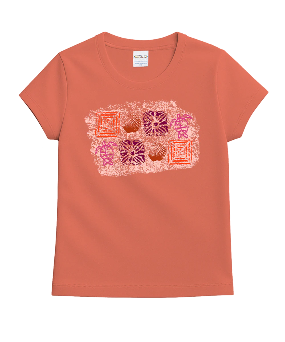 Sea Stamps - Coral Short Sleeve Crewneck T-Shirt