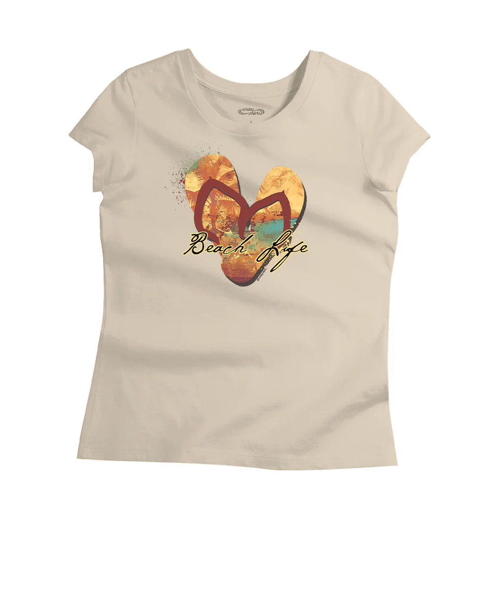 Splatter Flip Flops - Sand Short Sleeve Pima T-Shirt