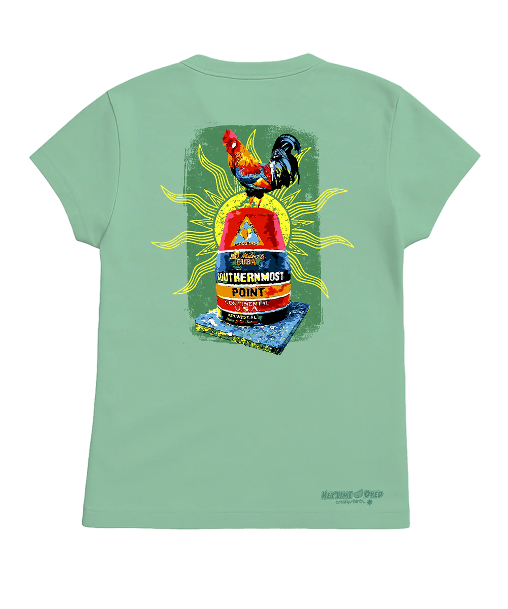 Sunrise Chicken Buoy - Key Lime Dyed Short Sleeve Crewneck T-Shirt - Image 4