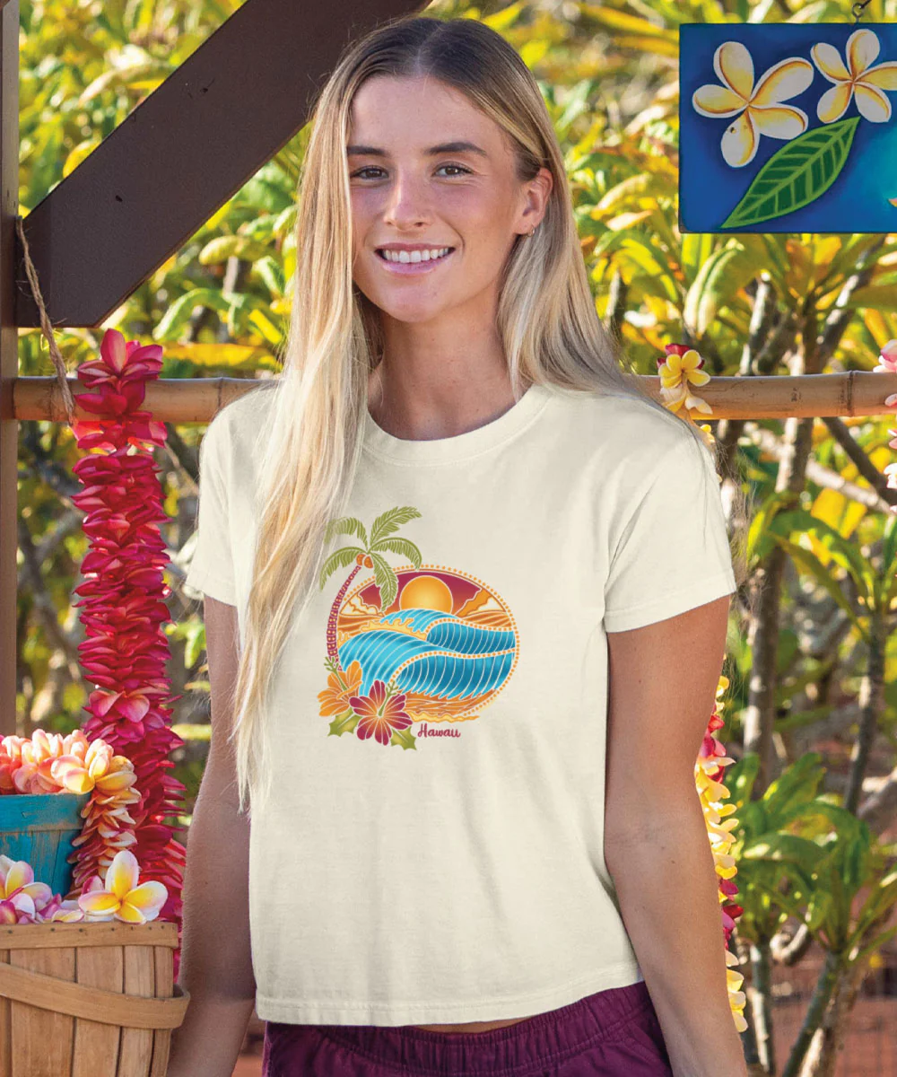 Tropical Paradise - Coconut Dyed Short Sleeve Crewneck T-Shirt - Image 2
