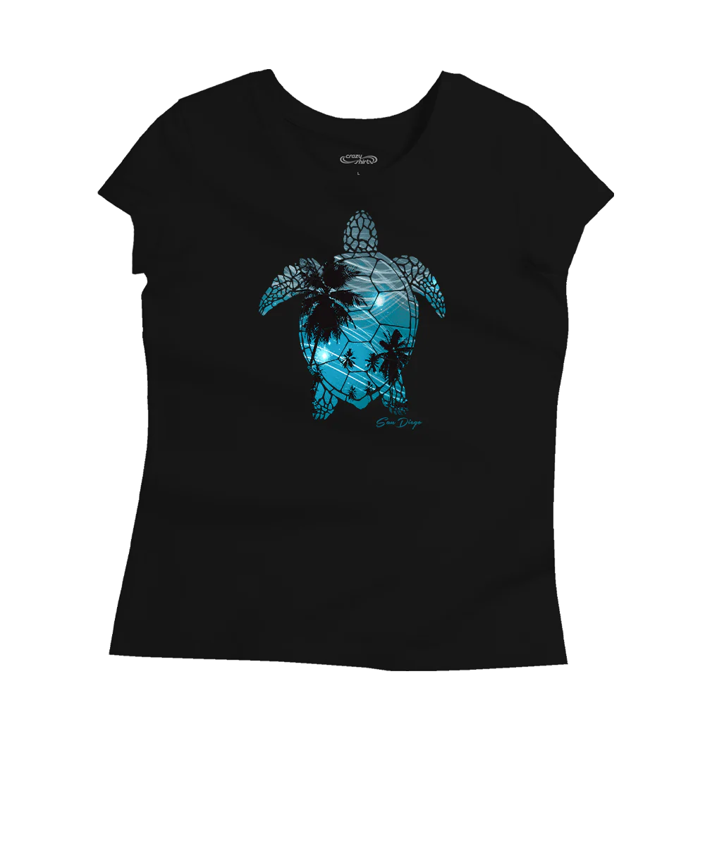 Turtle Lights - Jet Black Short Sleeve Pima T-Shirt